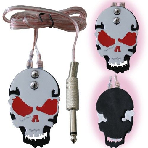 Skull Tattoo Power Supply Foot Switch Pedal Stainless Steel New