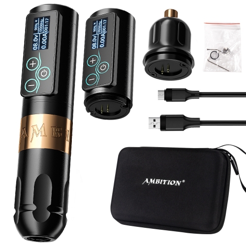 Ambition Vibe Wireless Tattoo Machine Pen Powerful Brushless Motor with Touch Screen Battery Capacity 2400mAh for Tattoo Artists